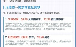 山西到太原高铁时刻表最新版查询？