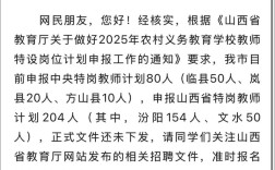 2025山西特岗招聘何时启动？