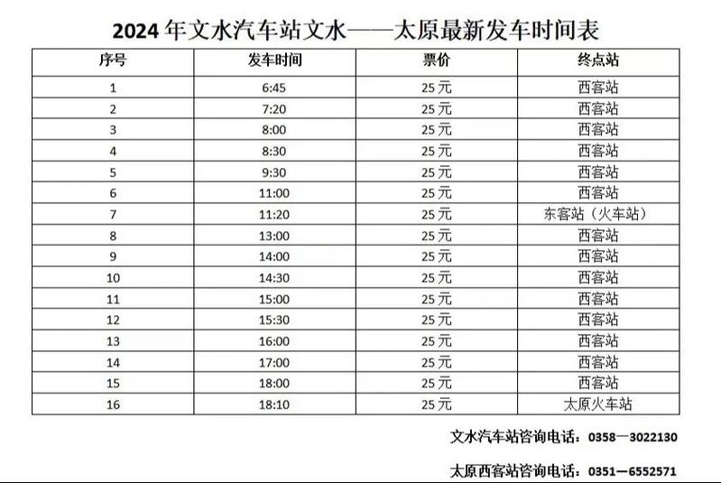 太原汽车站时刻表最新版是啥时候更新？-图2