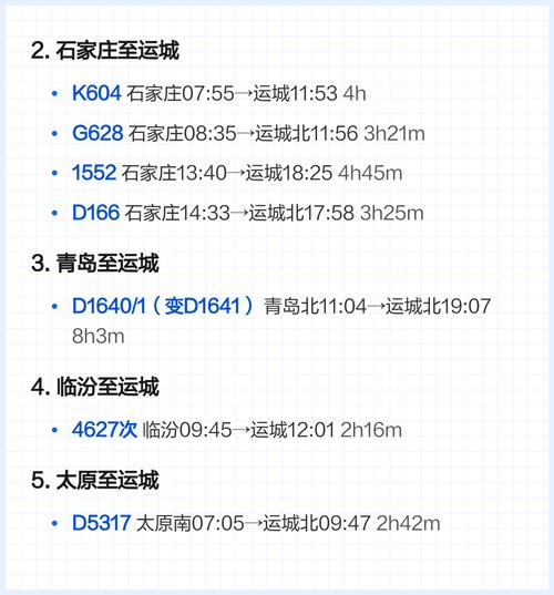 西安到山西运城的火车-图2