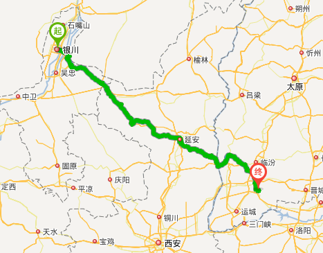 宁夏到山西的距离是多少公里？-图1