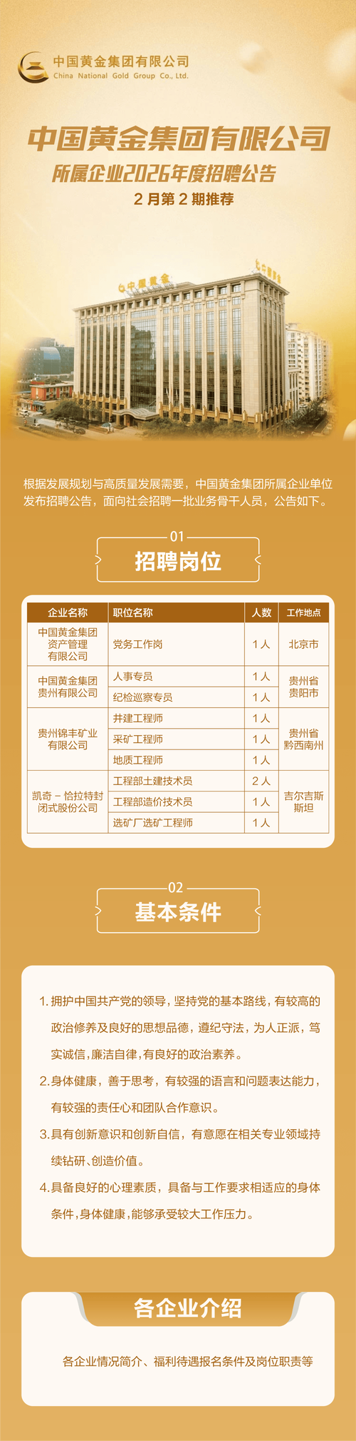 山西中国黄金招聘哪些岗位?-图1 山西中国黄金招聘哪些岗位?-图1